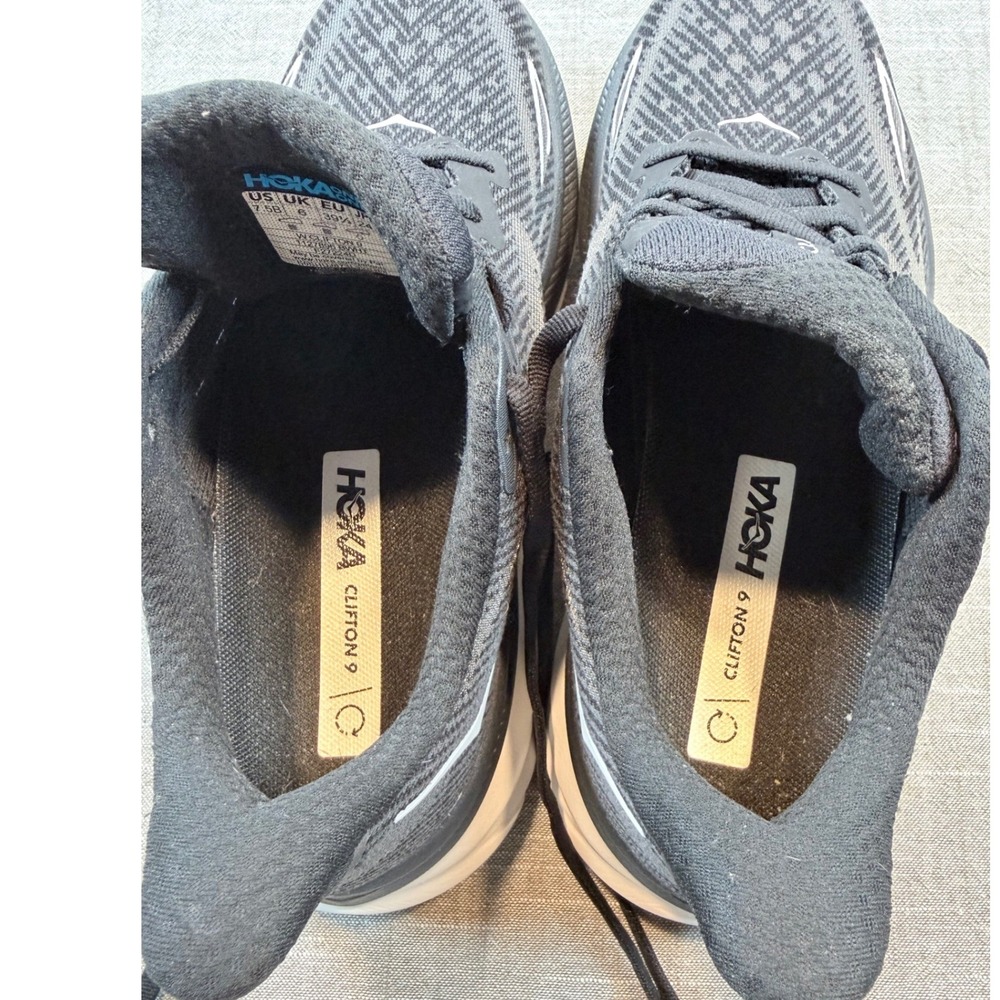 Hoka Clifton 9 Womens Running Shoes Black White 1127896 BWHT Size 7.5B - Picture 5 of 8